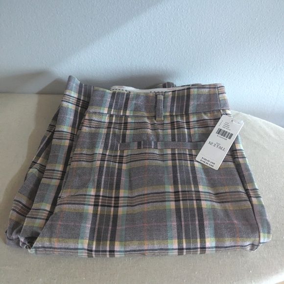 TALL Anthropologie Maeve Essential Slim Flare Plaid Pants - Picture 6 of 7